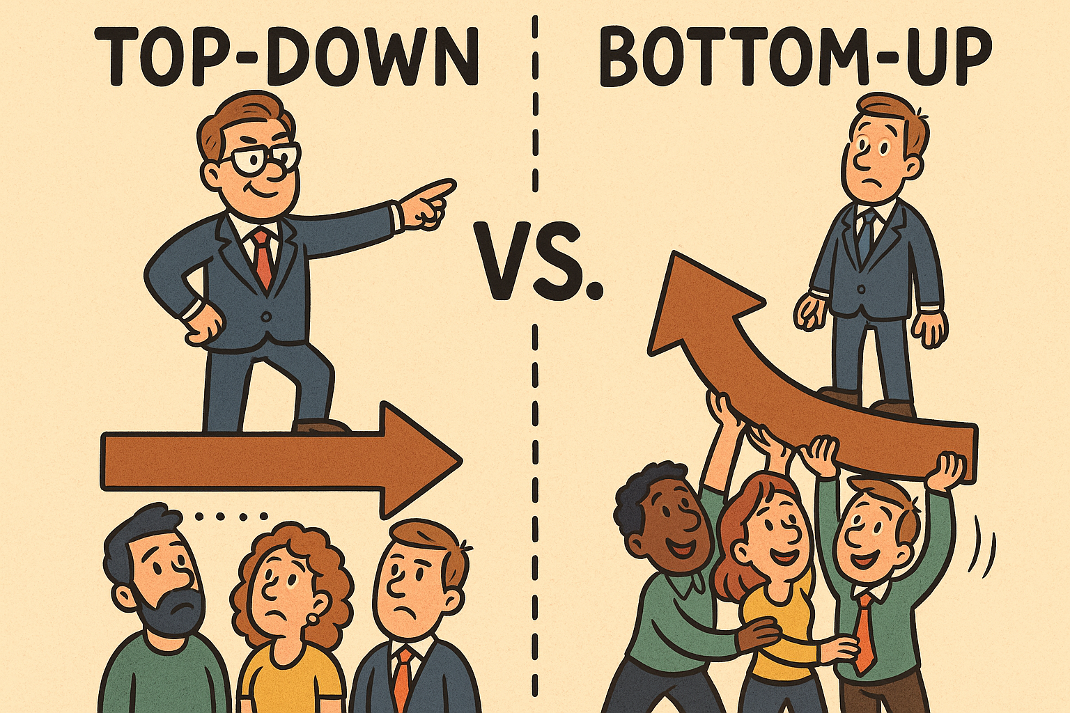 Top-down vs. Bottom-up im Prozessmanagement
