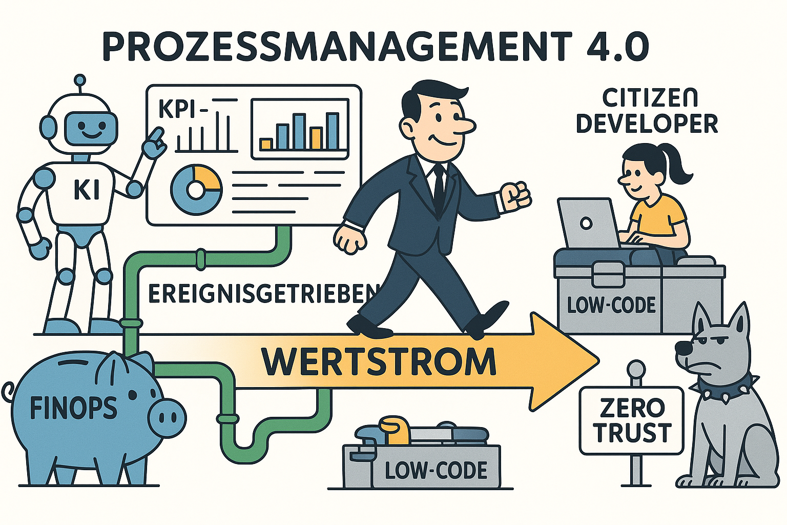 Prozessmanagement 4.0: Strategie, Tech & Mensch im Zentrum!