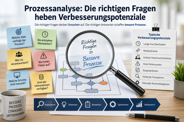 Prozessanalyse: Richtige Fragen heben Verbesserungspotenziale
