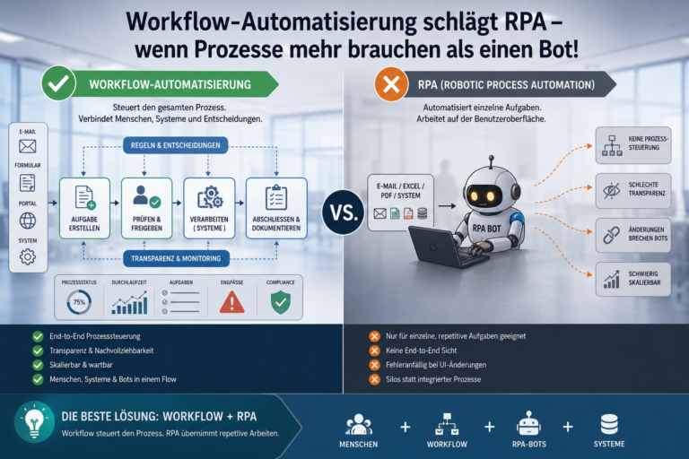 Workflow-Automatisierung: Wann sie RPA klar schlägt digital!